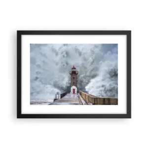 Affiche dans un cadre noir - Poster - Le rugissement des eaux, le bruit soufflera - 40x30 cm