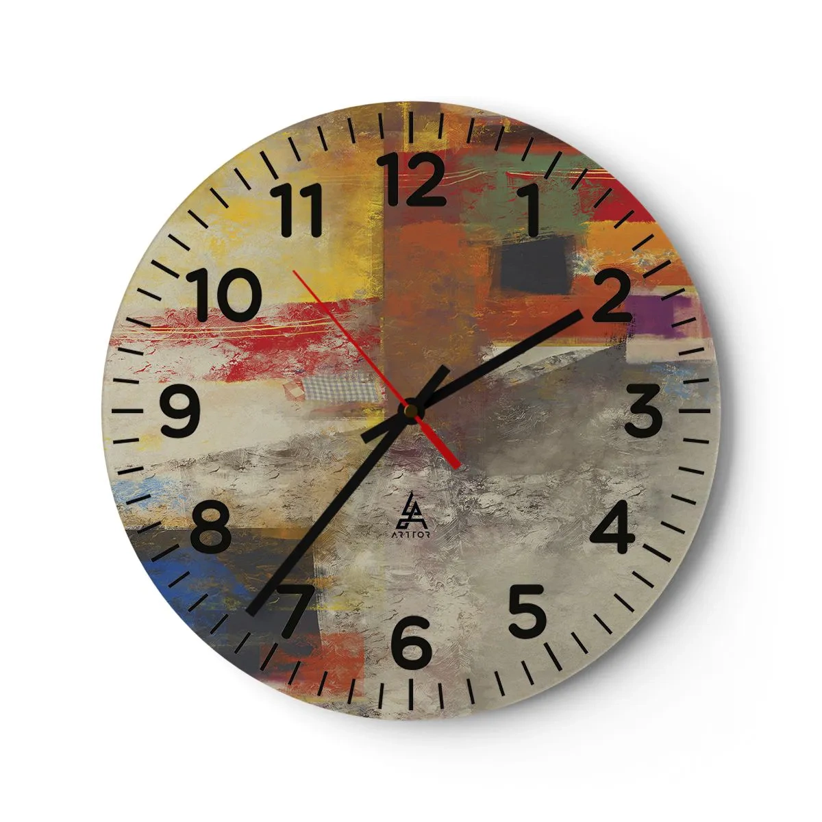 Horloge murale - Pendule murale - Géométrie des couleurs - 30x30 cm