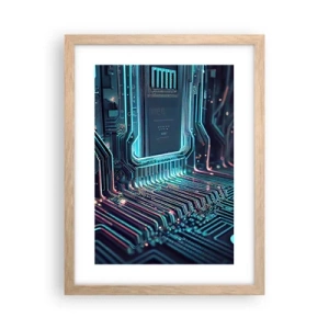 Affiche dans un chêne clair - Poster - Je pense comme ça… - 30x40 cm