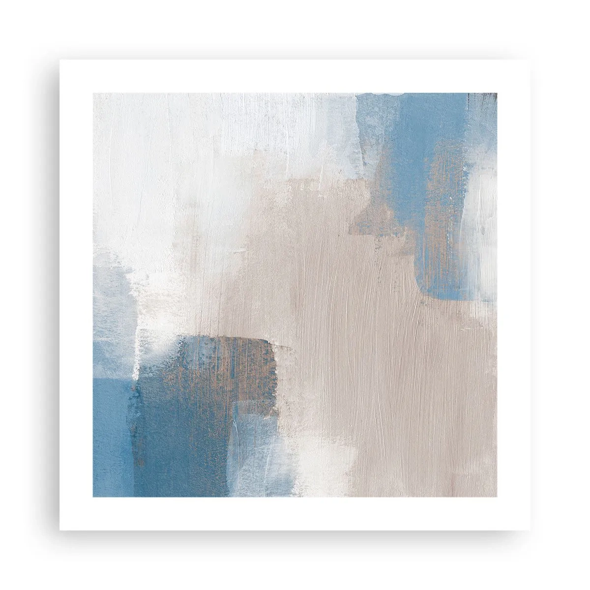 Affiche - Poster - Abstraction rose derrière un rideau de bleu - 50x50 cm