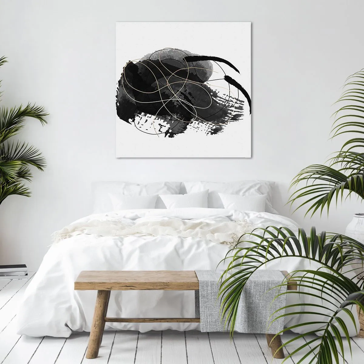 Impression sur toile - Image sur toile - Fait de noir - 40x40 cm