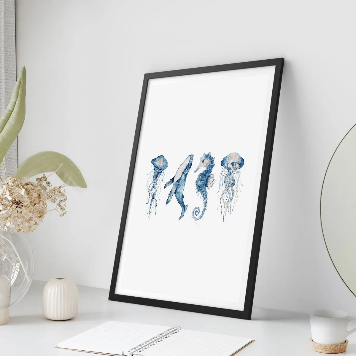Affiche dans un cadre noir - Poster - Merveilles de la mer - 70x100 cm