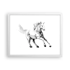 Affiche dans un cadre blanc - Poster - Âme indomptée - 50x40 cm