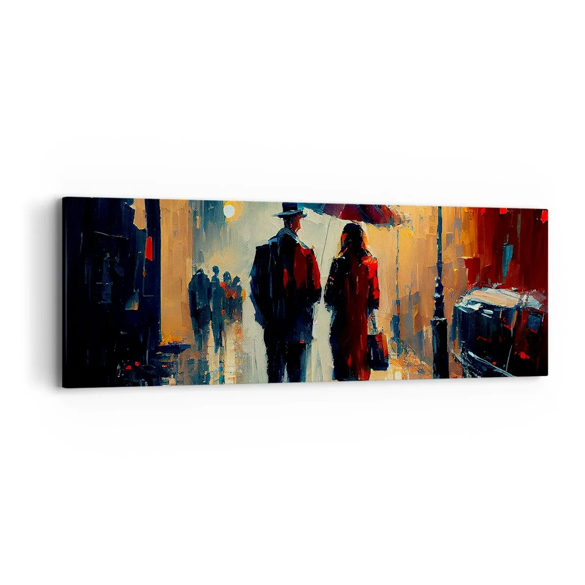 Impression sur toile - Image sur toile - Histoire d'amour urbaine - 90x30 cm