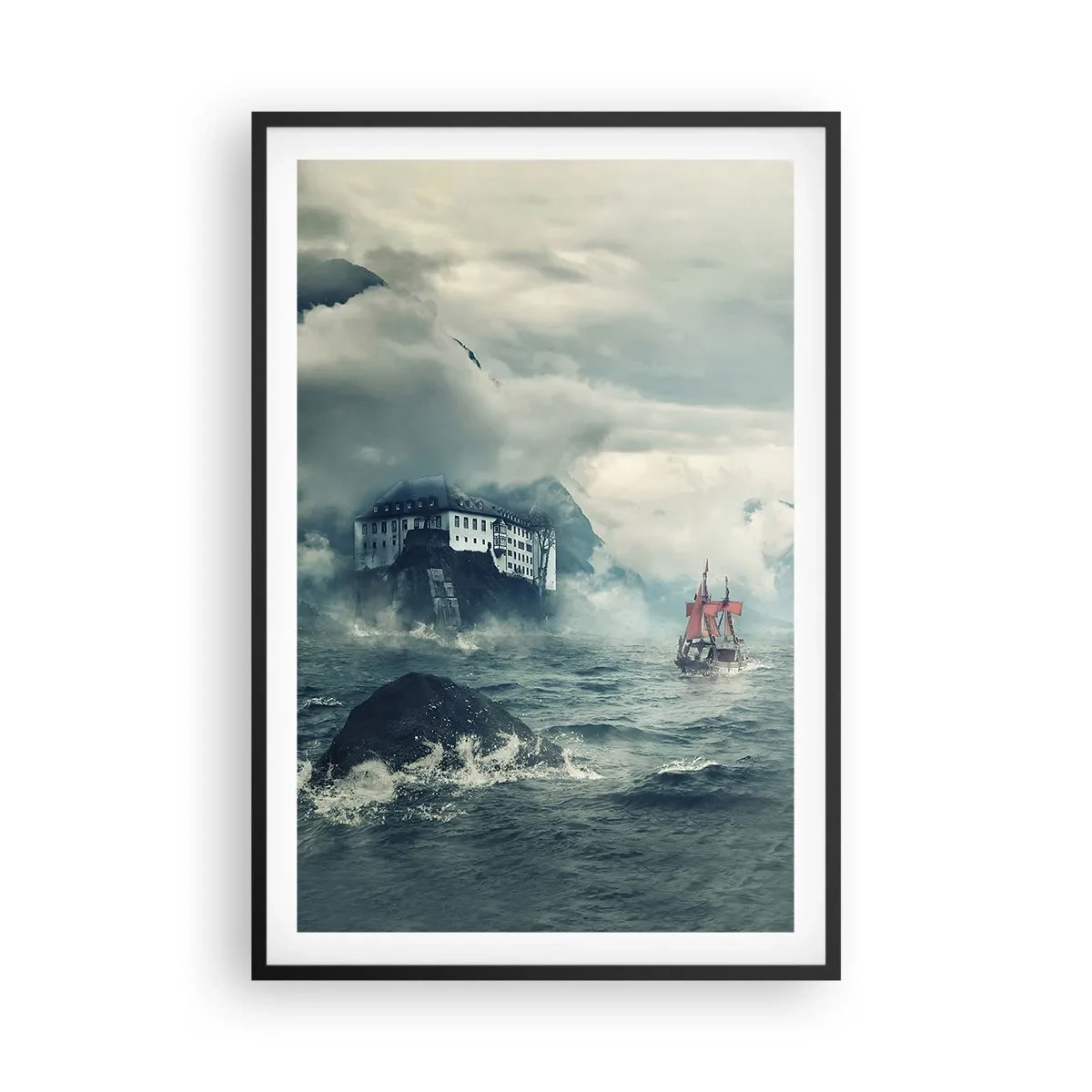 Affiche dans un cadre noir - Poster - Dans l'eau magique - 61x91 cm