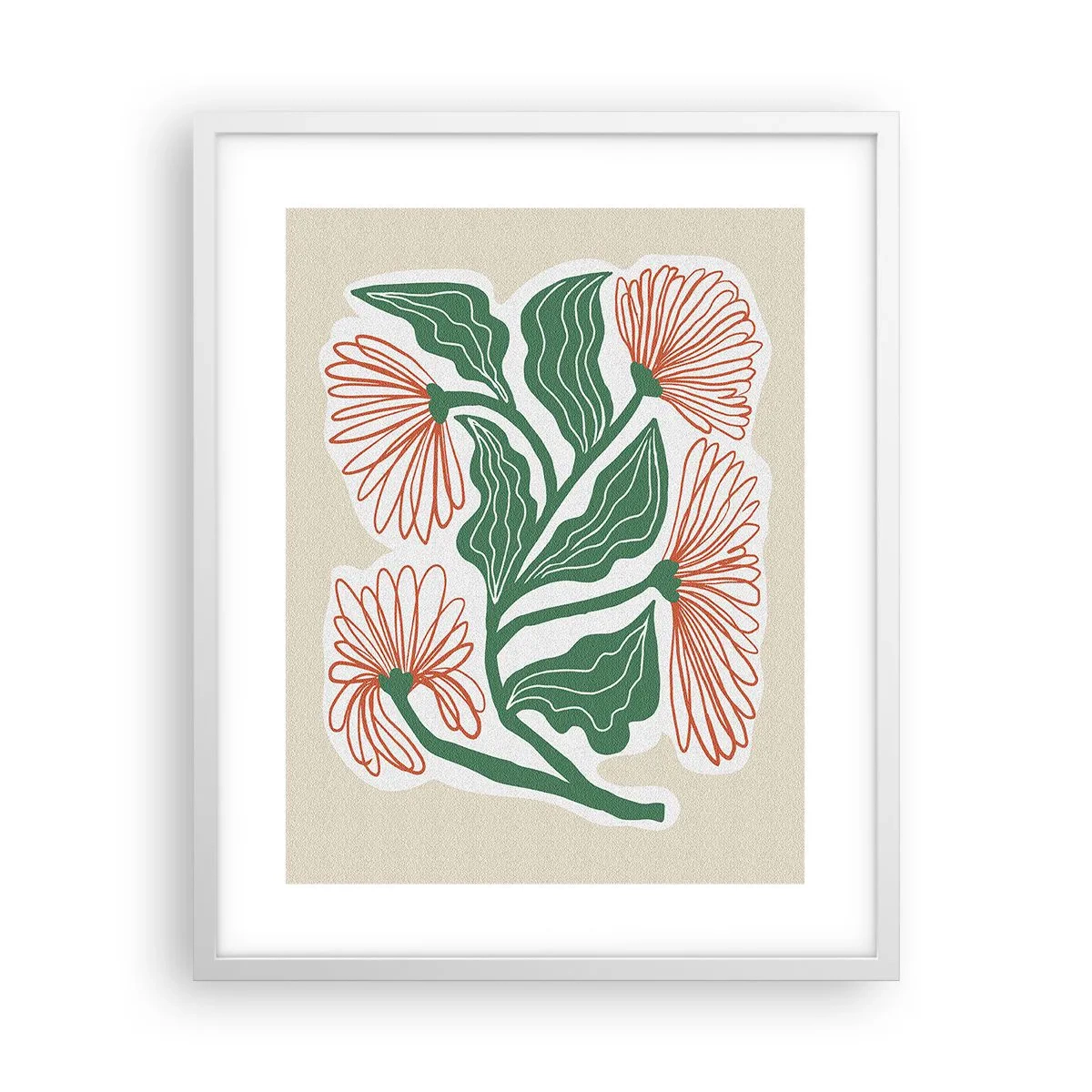 Affiche dans un cadre blanc - Poster - Folk et moderne - 40x50 cm