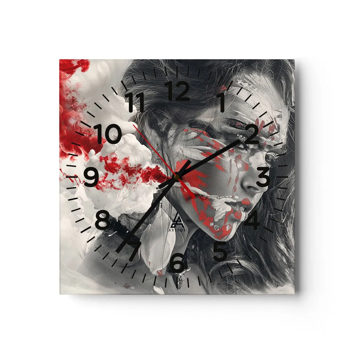 Horloge murale - Pendule murale - Dans les fumées de l'absurde - 40x40 cm