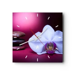 Horloge murale - Pendule murale - Une étude de fraîcheur en violet - 40x40 cm