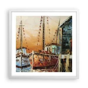 Affiche dans un cadre blanc - Poster - Retour tranquille - 50x50 cm