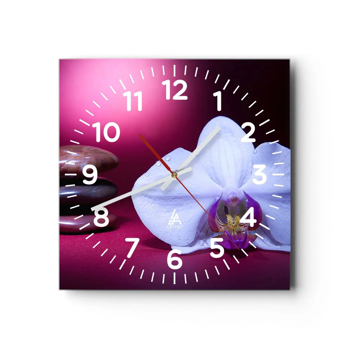 Horloge murale - Pendule murale - Une étude de fraîcheur en violet - 30x30 cm