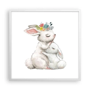 Affiche dans un cadre blanc - Poster - Maman irremplaçable - 60x60 cm