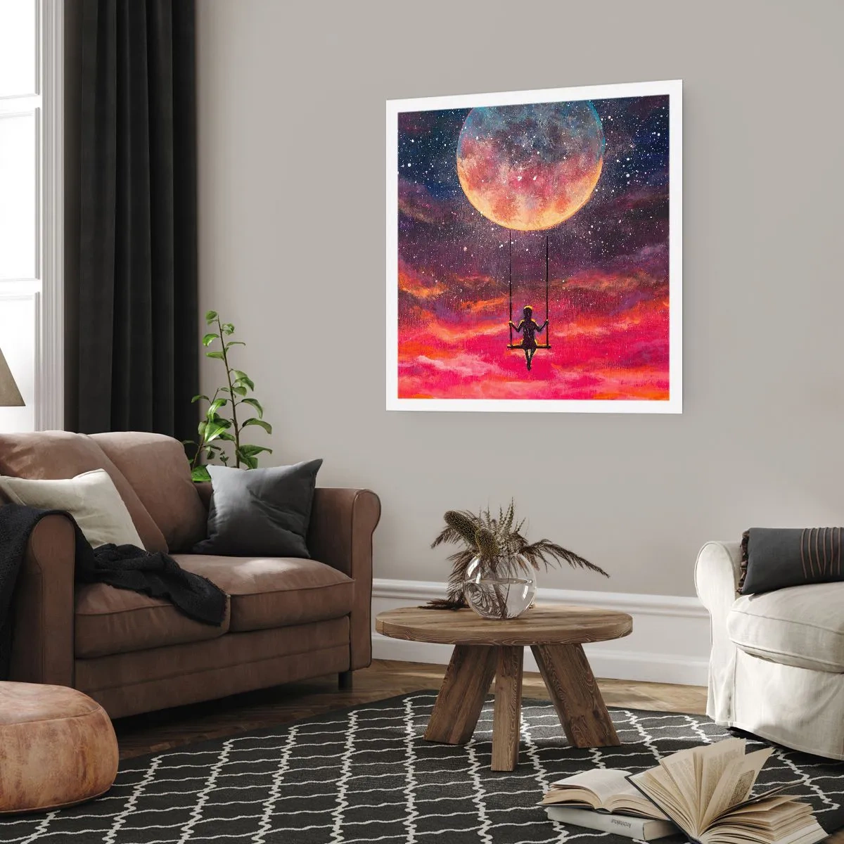 Affiche - Poster - Se balancer dans les nuages - 50x50 cm