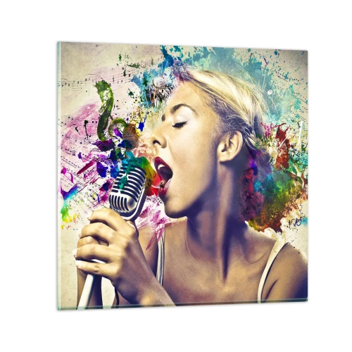 Impression sur verre - Image sur verre - Peindre le monde avec sa voix - 70x70 cm