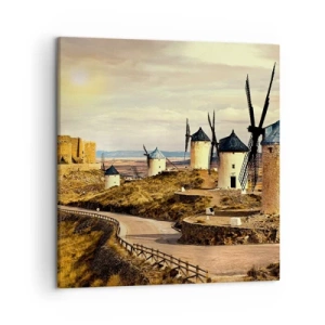 Impression sur toile - Image sur toile - Don Quichotte est sur le point d'arriver - 50x50 cm