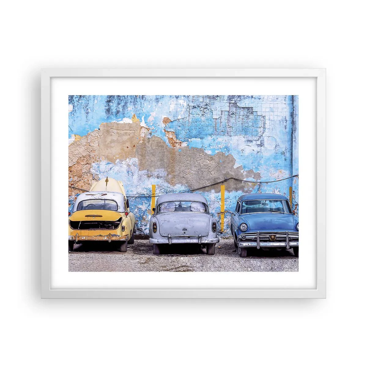 Affiche dans un cadre blanc - Poster - Rencontre de vétérans - 50x40 cm