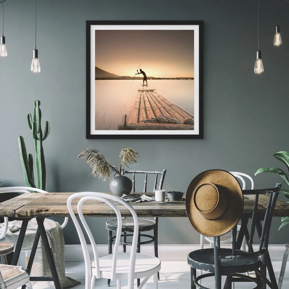 Affiche dans un cadre noir - Poster - Avant la fin du jour - 30x30 cm