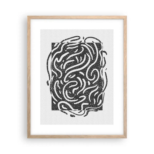 Affiche dans un chêne clair - Poster - Abstraction : la danse de la joie - 40x50 cm