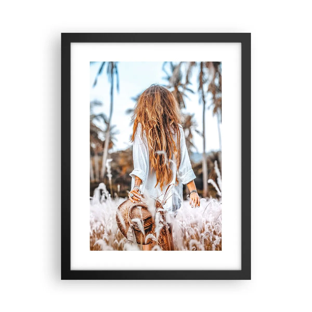 Affiche dans un cadre noir - Poster - Né de peluches d'herbe - 30x40 cm