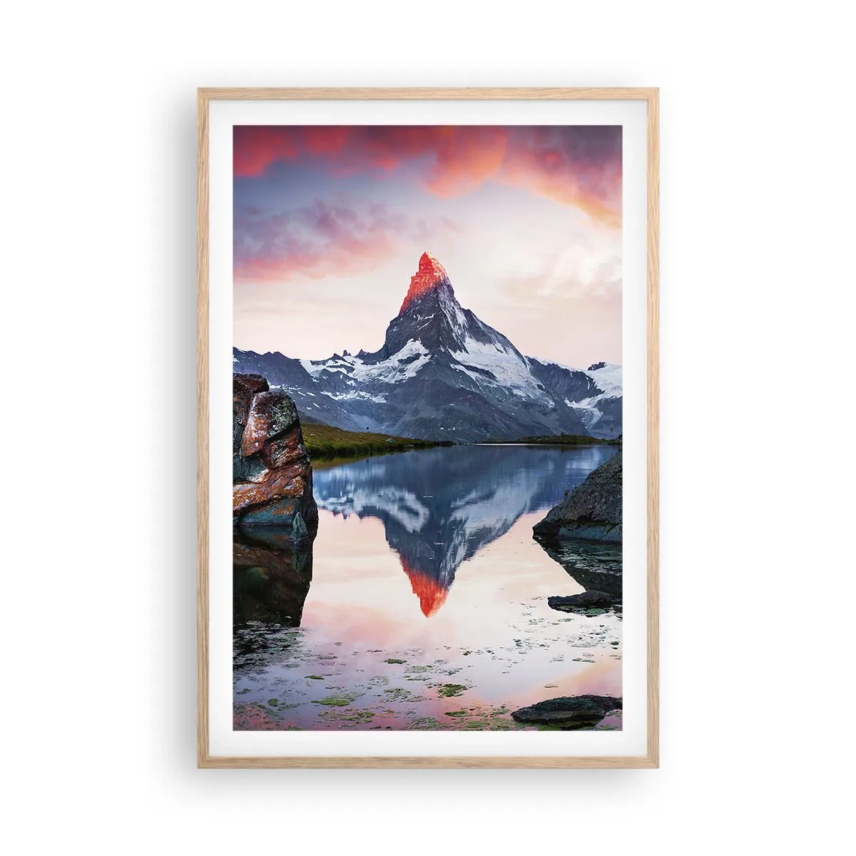 Affiche dans un chêne clair - Poster - Le coeur des montagnes est chaud - 61x91 cm