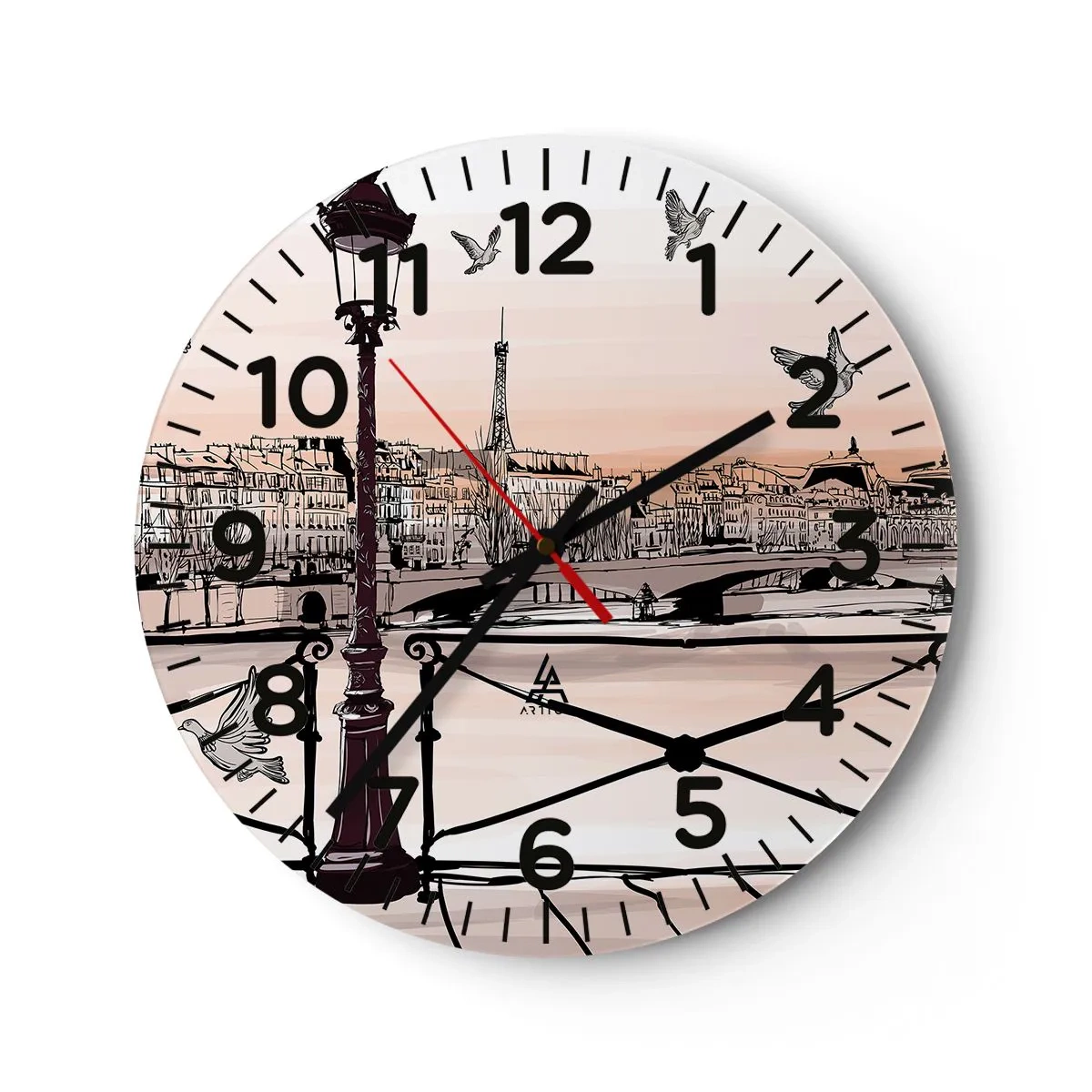 Horloge murale - Pendule murale - Sur les toits de Paris - 30x30 cm