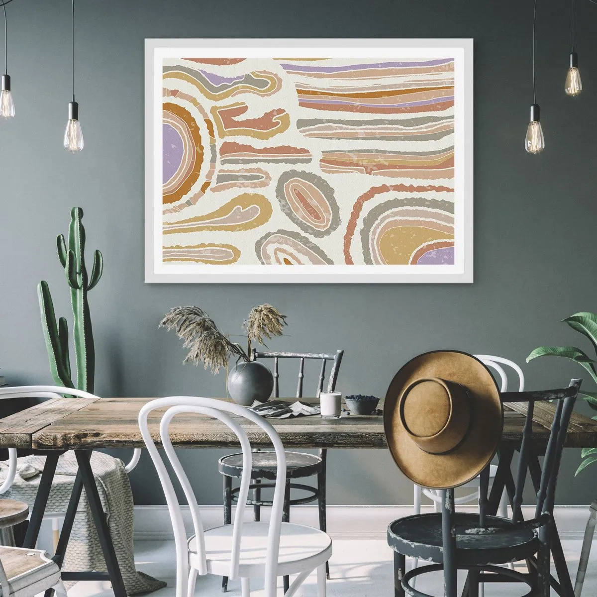 Affiche dans un cadre blanc - Poster - Coupes transversales colorées - 70x50 cm