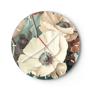 Horloge murale - Pendule murale - Le murmure des coquelicots - 40x40 cm