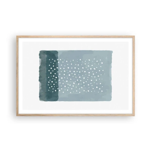 Affiche dans un chêne clair - Poster - Évolution de bleus - 91x61 cm