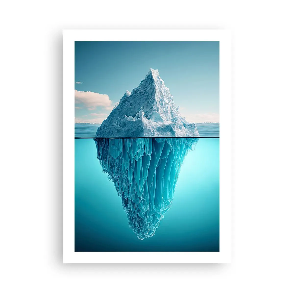 Affiche - Poster - Un iceberg avec sa partie sous-marine visible - 50x70cm - Reine de Glace - Décoration murale moderne pour le salon et la chambre ARTTOR