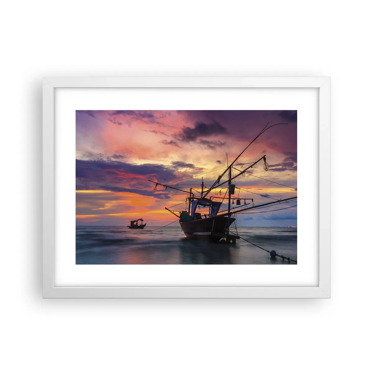 Affiche dans un cadre blanc - Poster - Soirée exotique - 40x30 cm