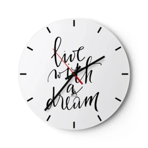 Horloge murale - Pendule murale - Lettrage minimaliste en noir sur fond blanc - 30x30cm - Bien sur - Décoration murale moderne pour le salon, la cuisine et la chambre ARTTOR