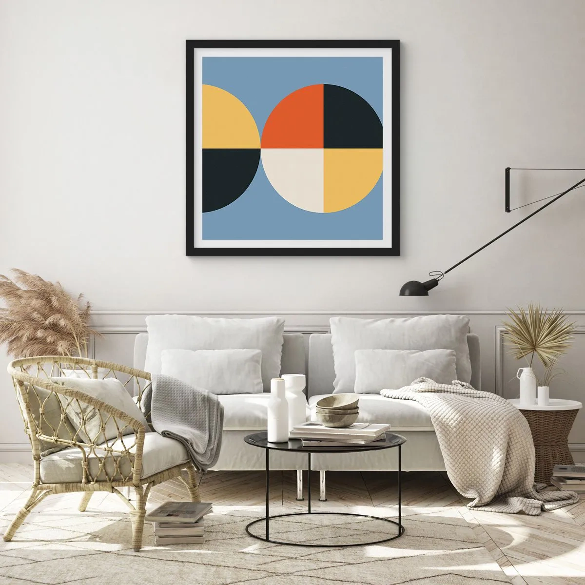 Affiche dans un cadre noir - Poster - Regarde et compte - 30x30 cm