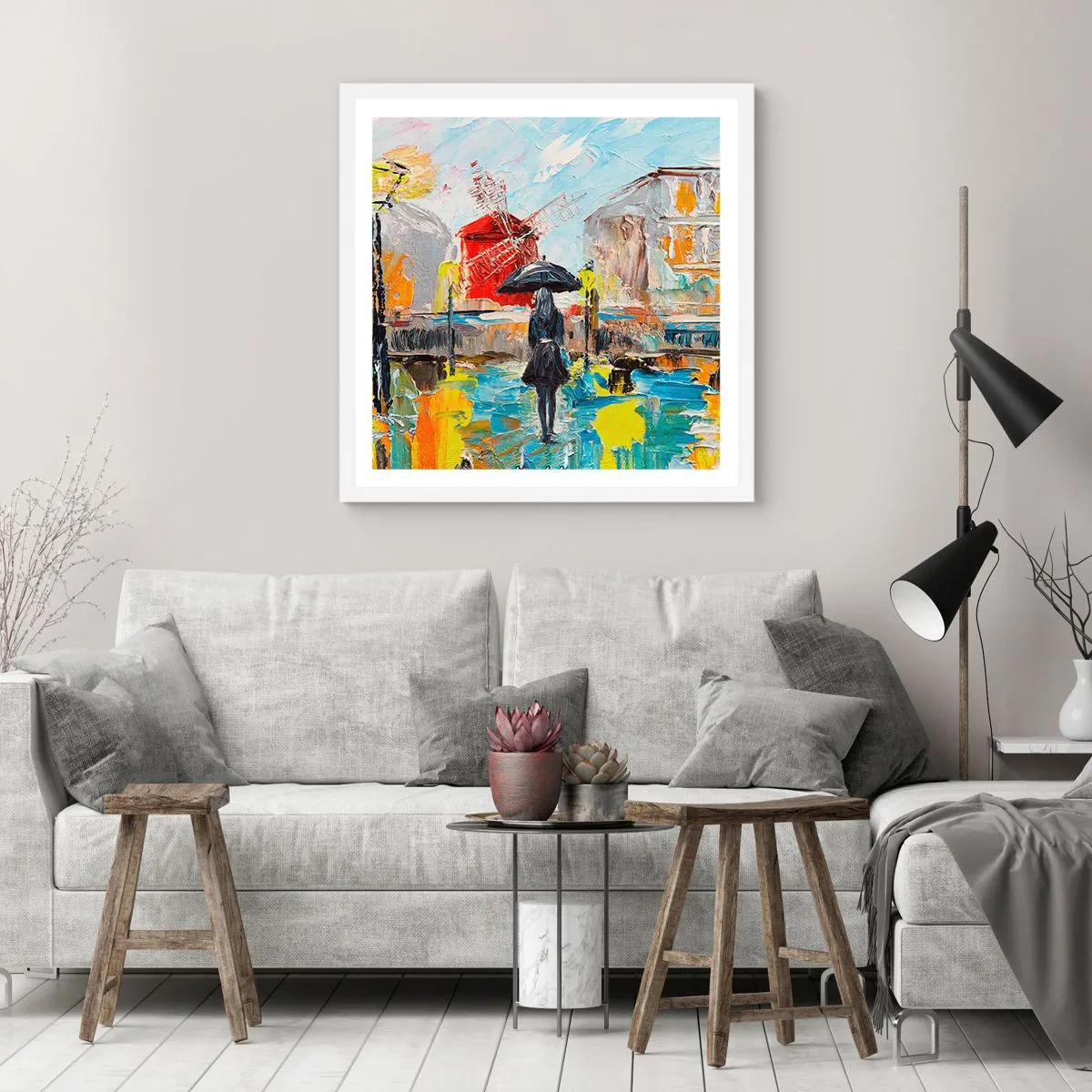 Affiche dans un cadre blanc - Poster - Légende parisienne - 60x60 cm