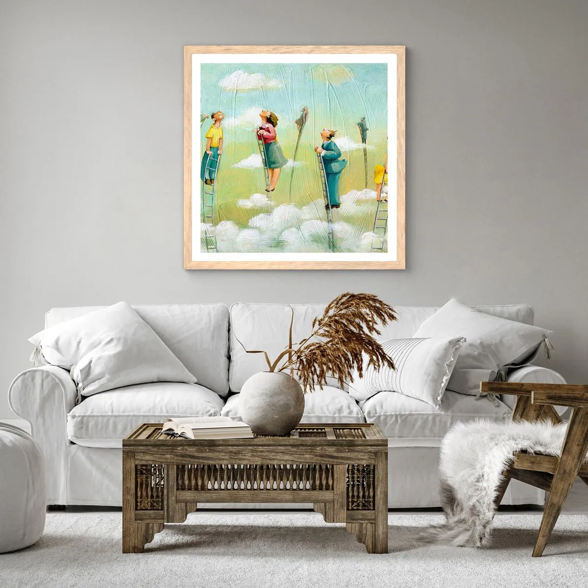 Affiche dans un chêne clair - Poster - Derrière ton rêve - 50x50 cm