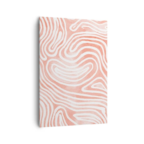 Impression sur toile - Image sur toile - Motif abstrait dans les tons de rose et de blanc - 70x100cm - Dans le labyrinthe de corail - Décoration murale moderne pour le salon et la chambre ARTTOR