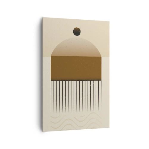 Impression sur toile - Image sur toile - Composition géométrique abstraite dans les tons beige et marron - 80x120cm - Différents états - Décoration murale moderne pour le salon et la chambre ARTTOR