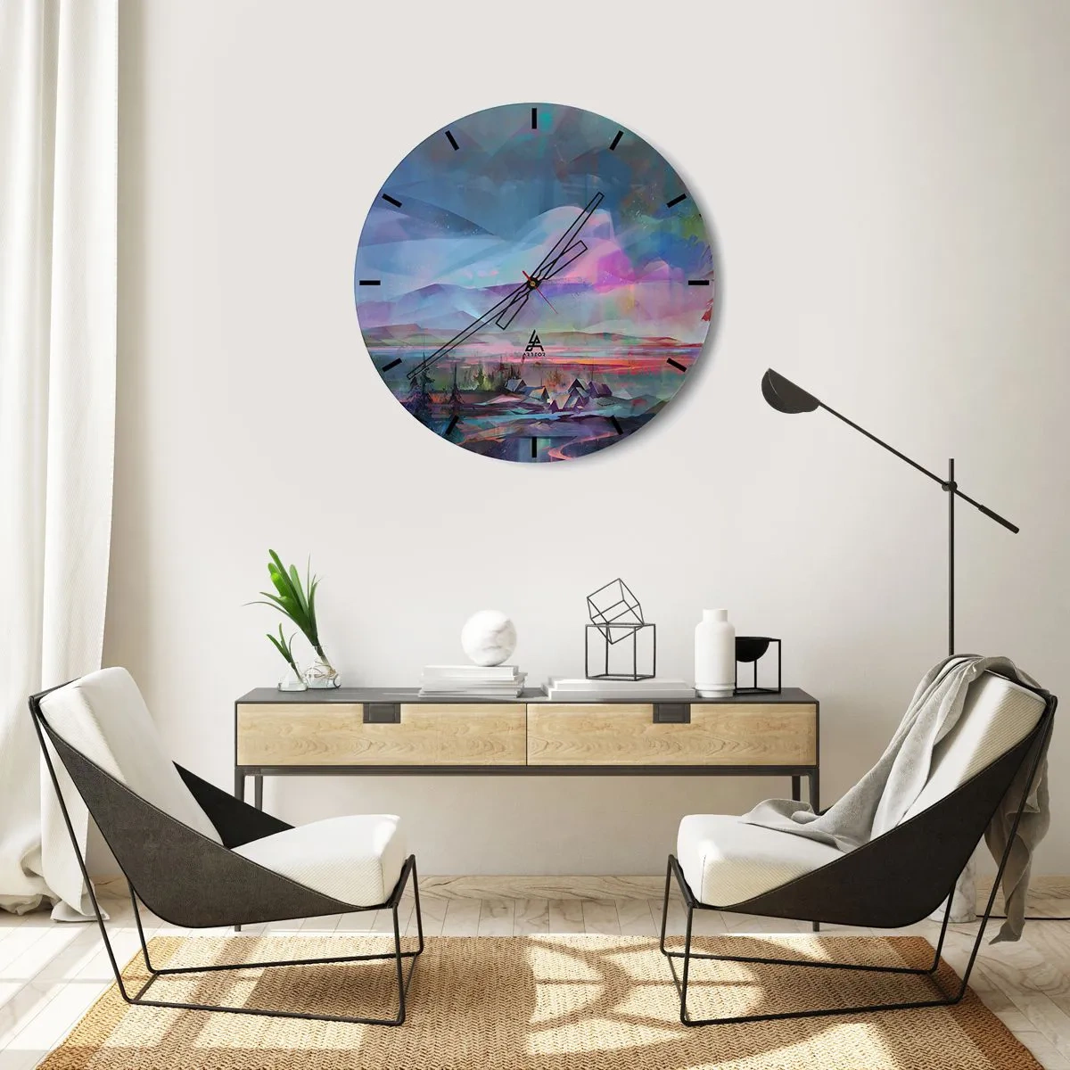 Horloge murale - Pendule murale - Sous un ciel bienveillant - 40x40 cm