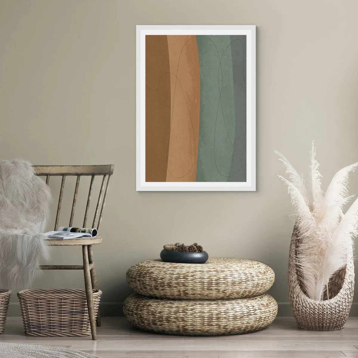 Affiche dans un cadre blanc - Poster - Composition horizontale - 50x70 cm