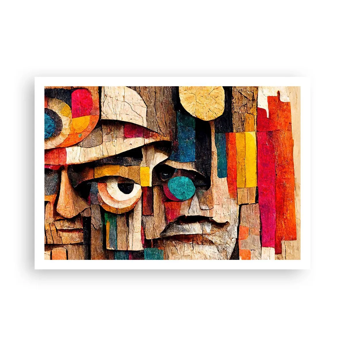 Affiche - Poster - Visages abstraits aux couleurs intenses - 100x70cm - Je te vois… - Décoration murale moderne pour le salon et la chambre ARTTOR