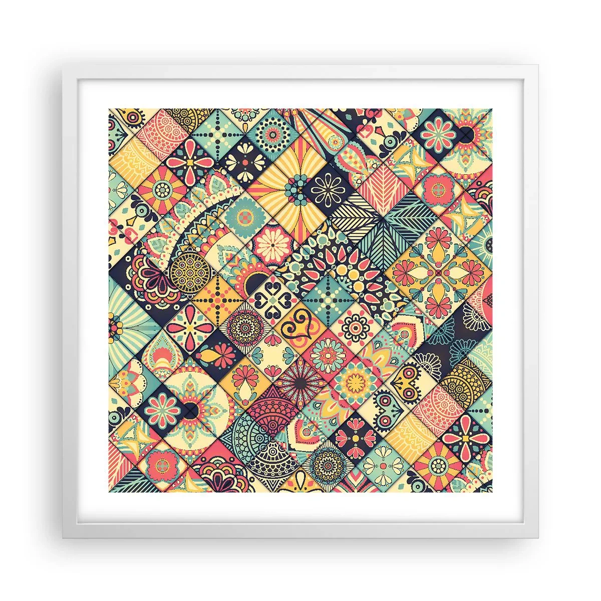 Affiche dans un cadre blanc - Poster - Ambiance marocaine - 50x50 cm
