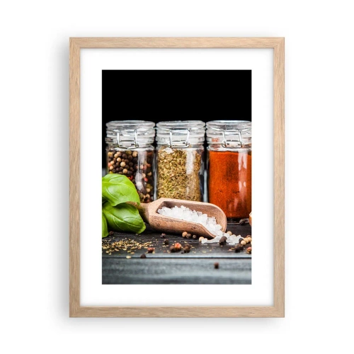 Affiche dans un chêne clair - Poster - Pour que la vie ait du goût - 30x40 cm