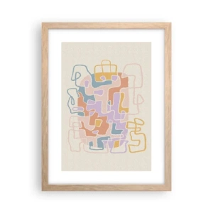 Affiche dans un chêne clair - Poster - Labyrinthe – une aventure joyeuse - 30x40 cm