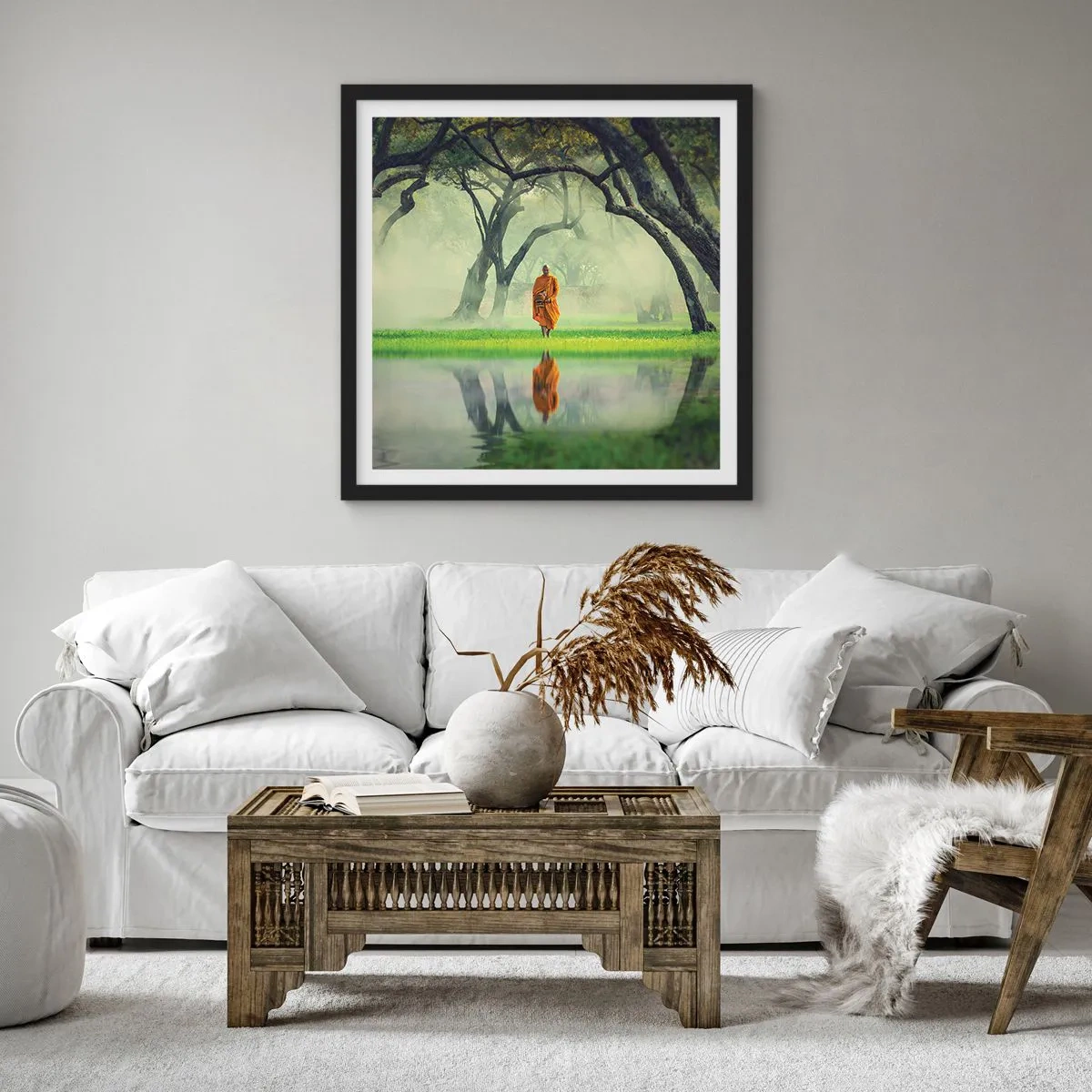 Affiche dans un cadre noir - Poster - En route vers l'illumination - 40x40 cm