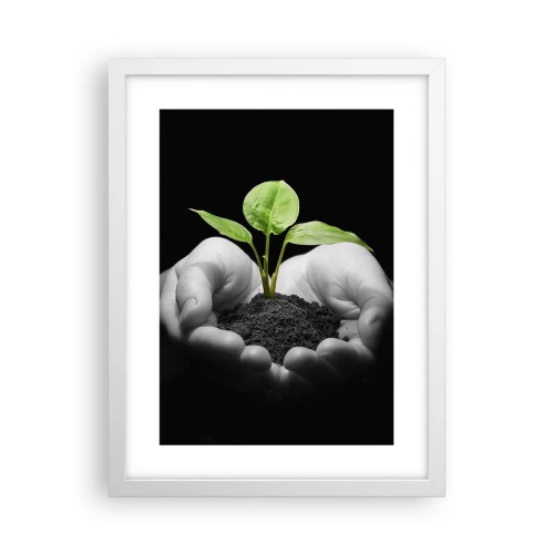 Affiche dans un cadre blanc - Poster - J'aime la nature, je la protège - 30x40 cm