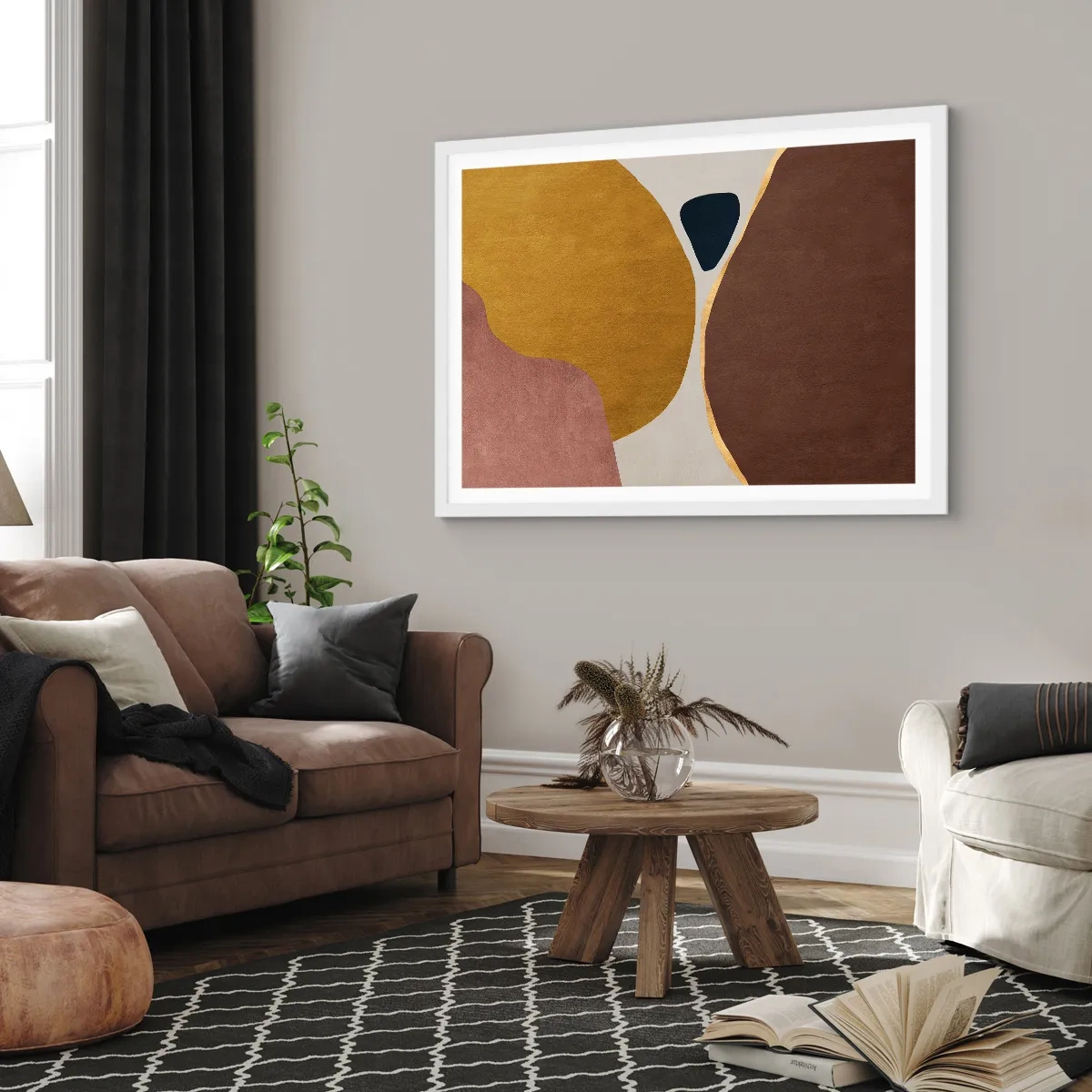 Affiche dans un cadre blanc - Poster - L'abstraction – une place dans l'espace - 91x61 cm