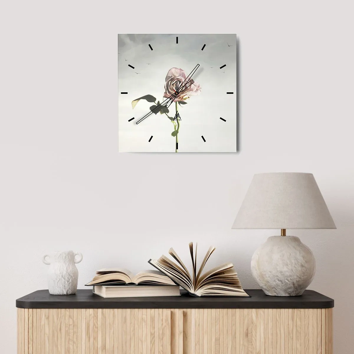 Horloge murale - Pendule murale - Bonjour de printemps - 40x40 cm
