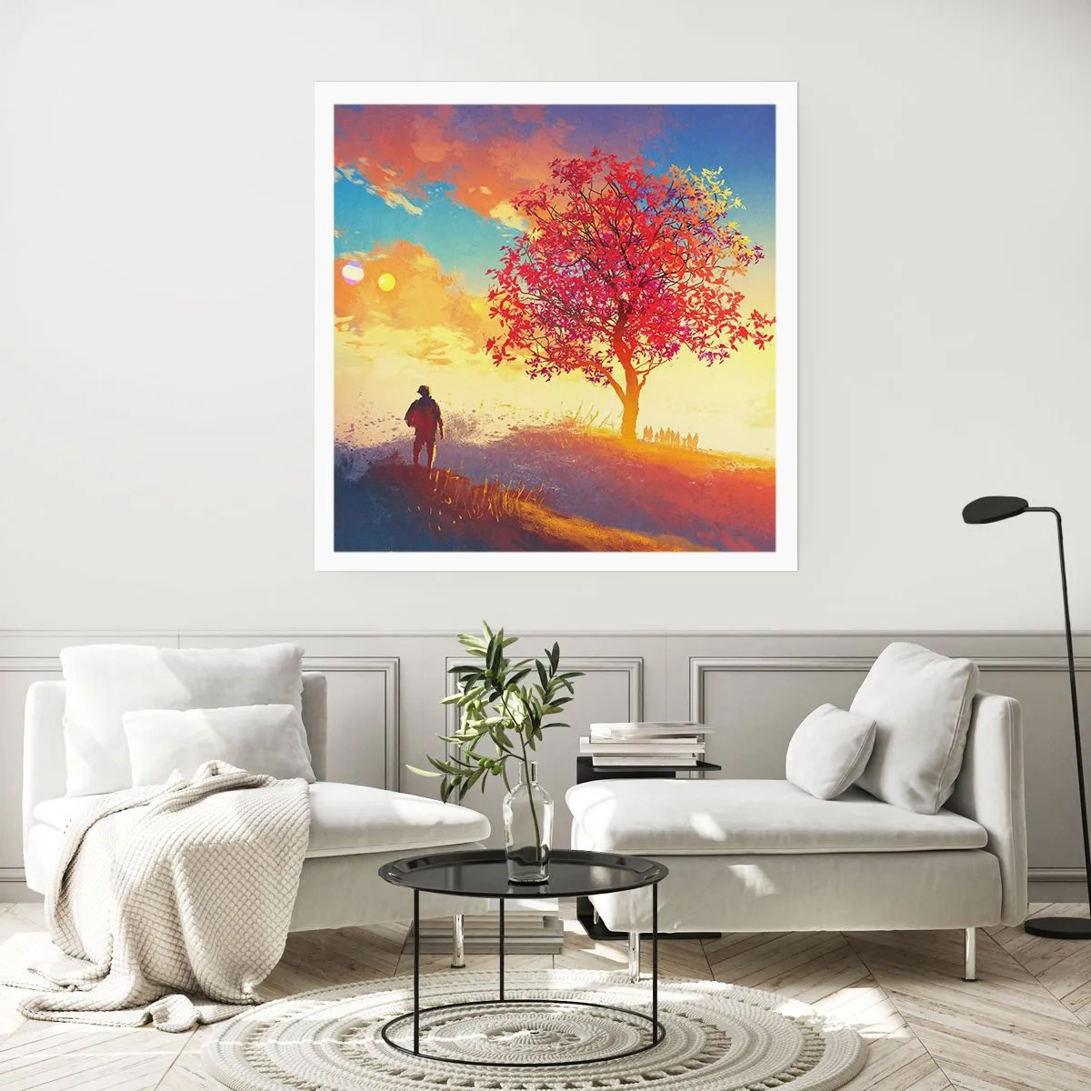 Affiche - Poster - Pèlerin à destination - 60x60 cm