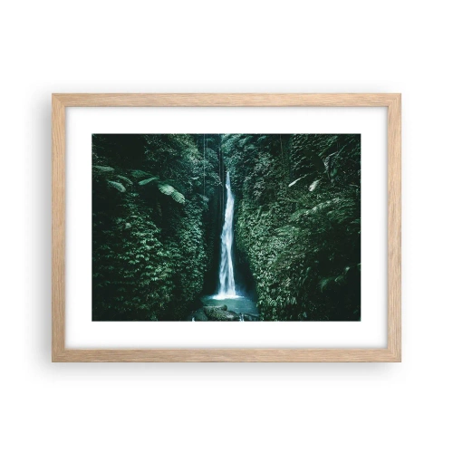 Affiche dans un chêne clair - Poster - Fontaine tropicale - 40x30 cm