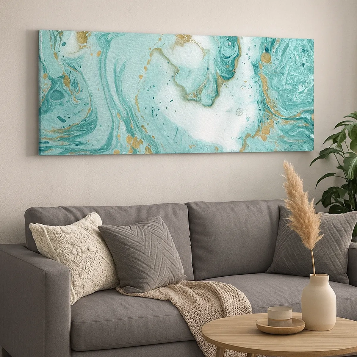 Impression sur toile - Image sur toile - Sous la grande vague de l'ère Edo - 30x30 cm