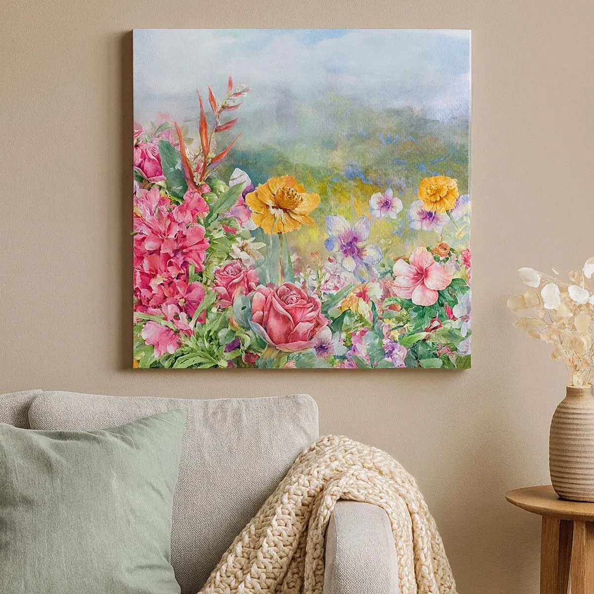 Impression sur toile - Image sur toile - Un jardin devenu fou - 30x30 cm