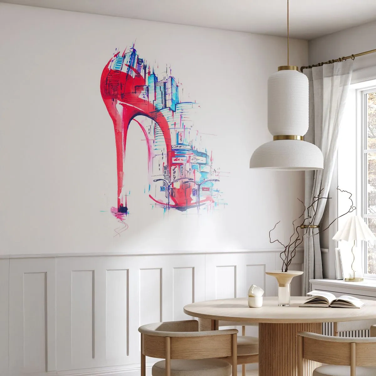 Papier Peint Photo Premium Sand - L'élégance des grandes villes - Abstraction, Architecture, Chaussures de femme - 350x256 cm